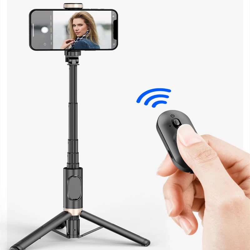 2024 NEW Bluetooth Selfie Stick Foldable Wireless Tripod with Bluetooth Shutter Monopod Live Photograph for Iphone