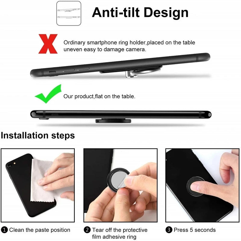 Thin Phone Ring Holder  Finger Ring Holder Desktop Bracket Stand Suitable for Iphone Samsung Magnet Holder in Car