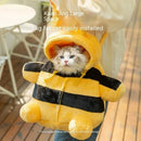 Cue Pet Carrier Bag,Internet Celebrity Autumn and Winter Warm Pet Outing Cute Little Bee, House Toy Cat Clothes