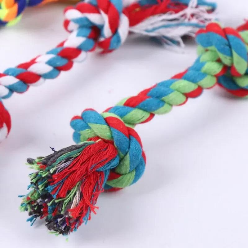 Dog Toy Pet Molar Bite-Resistant Cotton Rope Knot for Small Dog Puppy Relieving Stuffy Cleaning Teeth Pet Chew Toys Random Color