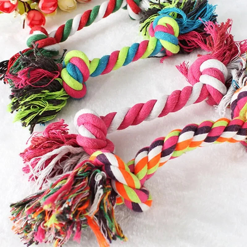 Dog Toy Pet Molar Bite-Resistant Cotton Rope Knot for Small Dog Puppy Relieving Stuffy Cleaning Teeth Pet Chew Toys Random Color