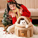 Autumn and Winter Warm Cat Bag Outdoor Portable Large Capacity Windproof Warm and Non-Stuffy Elk Pet Bag Cat Accessories