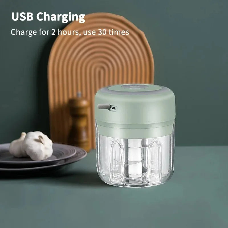 250Ml Electric Garlic Chopper Meat Grinder Garlic Masher Machine Sturdy Durable Crushed Ginger Vegetable Crusher Kitchen Tool