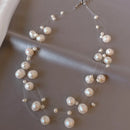 French Style Light Luxury Elegant Niche Design Pearl Multi-Layer Pendant Necklace Fashion Women Sweet Jewelry Accessories