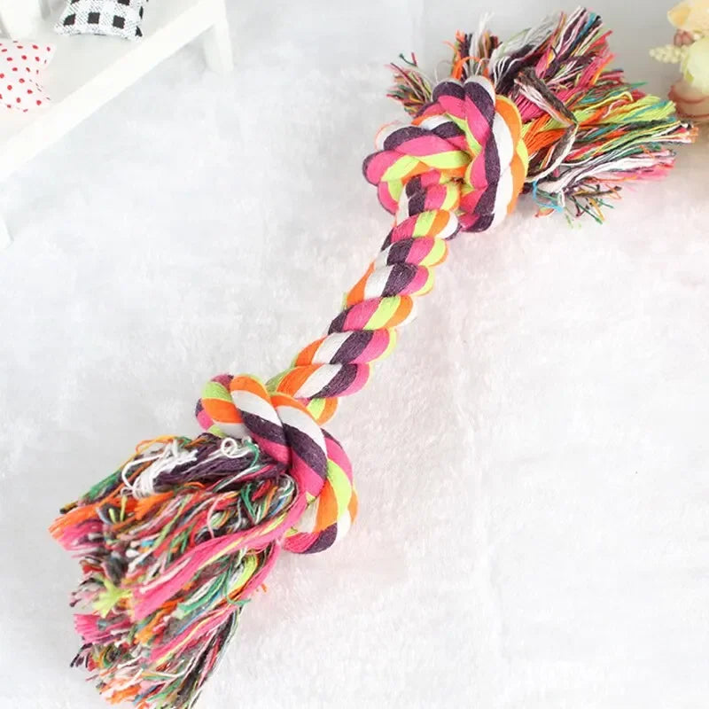 Dog Toy Pet Molar Bite-Resistant Cotton Rope Knot for Small Dog Puppy Relieving Stuffy Cleaning Teeth Pet Chew Toys Random Color